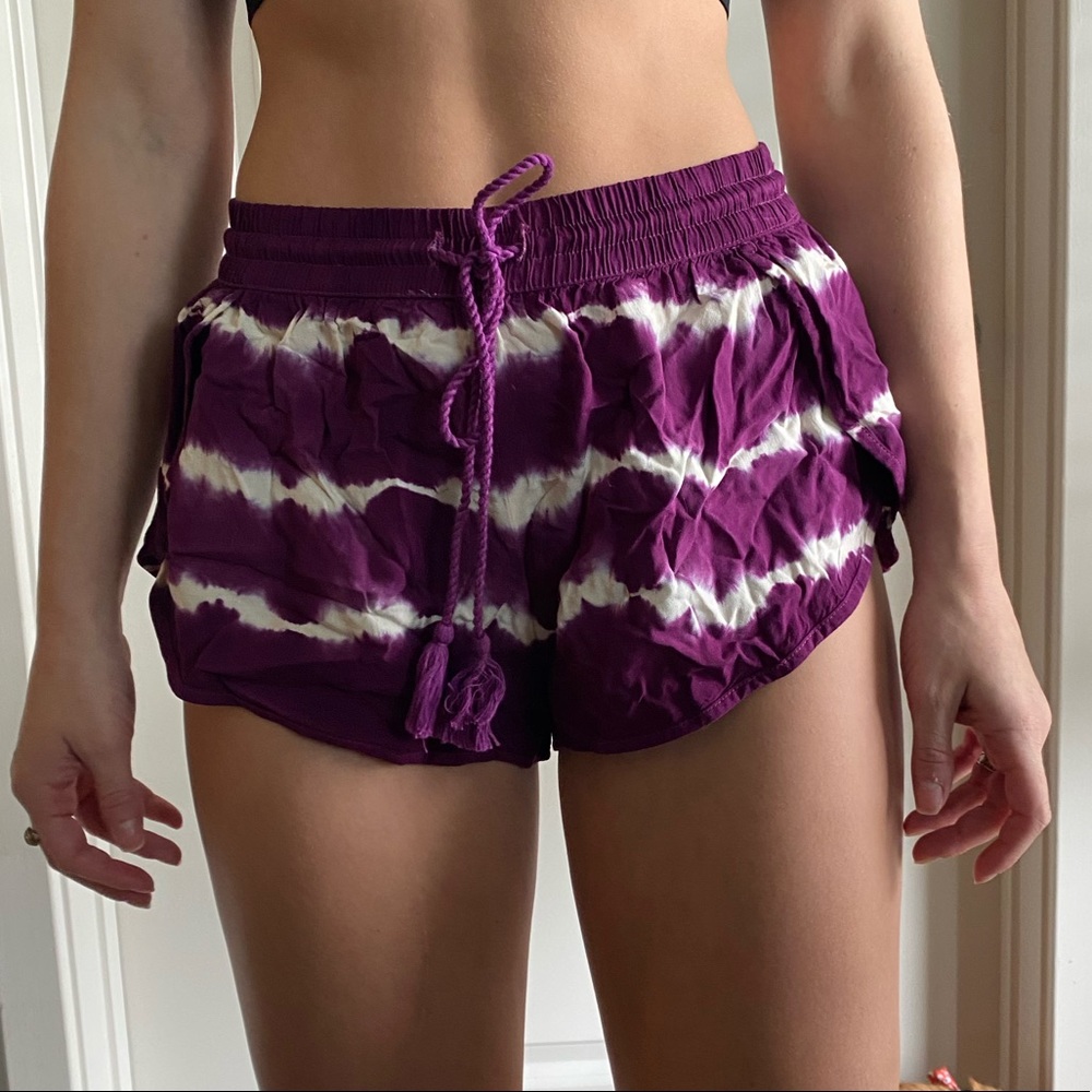 Purple/cream lounge shorts